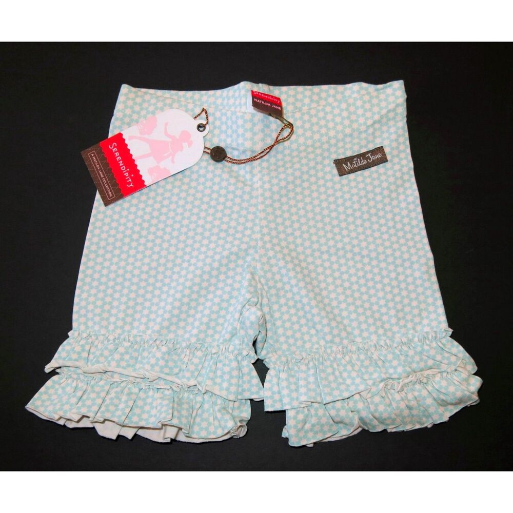 NEW Matilda Jane girls shorties 8 bike shorts Starlet Serendipity aqua blue star